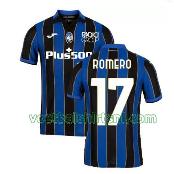 voetbalshirt atalanta mannen 2021 2022 thuis romero 17 blauw zwart