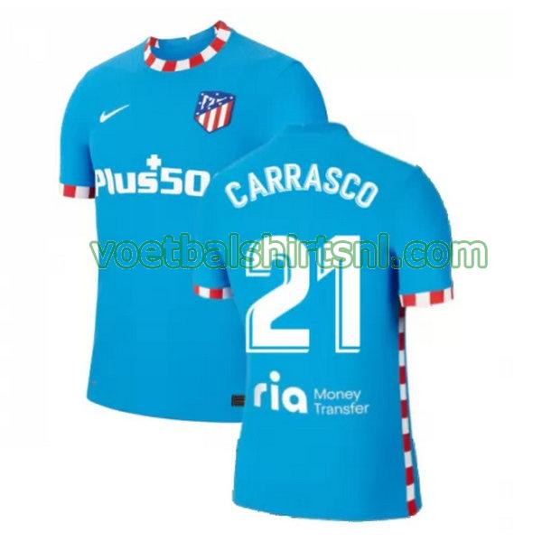 voetbalshirt atletico madrid mannen 2021 2022 3e carrasco 21 blauw