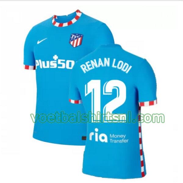 voetbalshirt atletico madrid mannen 2021 2022 3e renan lodi 12 blauw
