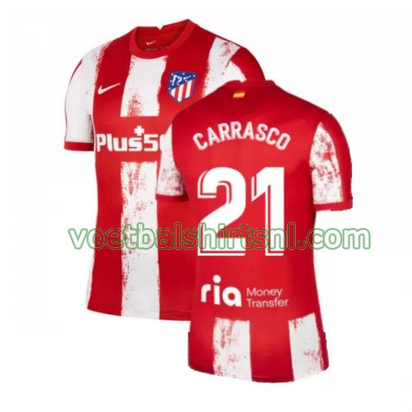 voetbalshirt atletico madrid mannen 2021 2022 thuis carrasco 21 rood wit