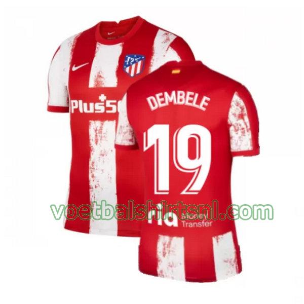 voetbalshirt atletico madrid mannen 2021 2022 thuis dembele 19 rood wit