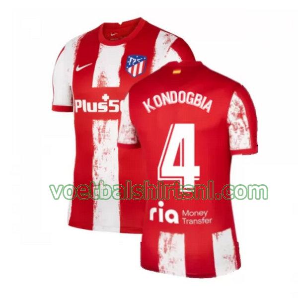 voetbalshirt atletico madrid mannen 2021 2022 thuis kondogbia 4 rood wit