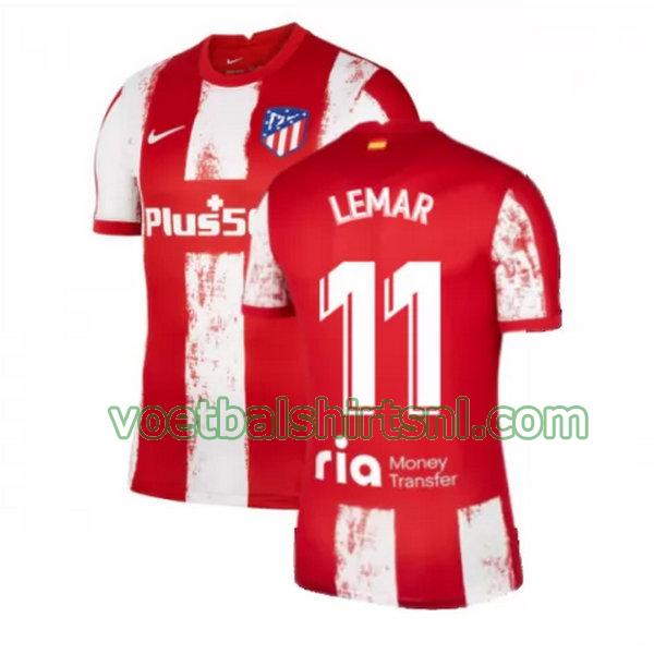 voetbalshirt atletico madrid mannen 2021 2022 thuis lemar 11 rood wit