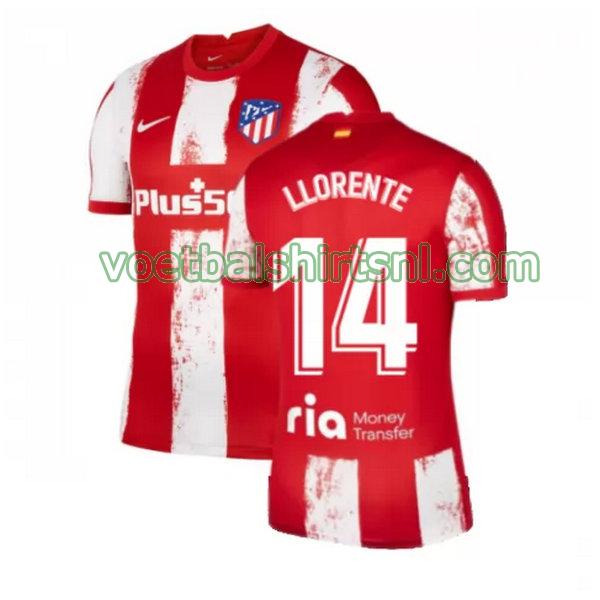 voetbalshirt atletico madrid mannen 2021 2022 thuis llorente 14 rood wit