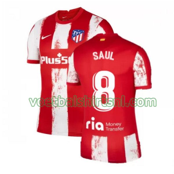 voetbalshirt atletico madrid mannen 2021 2022 thuis saul 8 rood wit