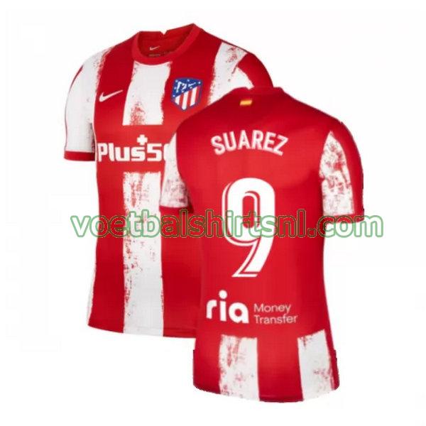 voetbalshirt atletico madrid mannen 2021 2022 thuis suarez 9 rood wit