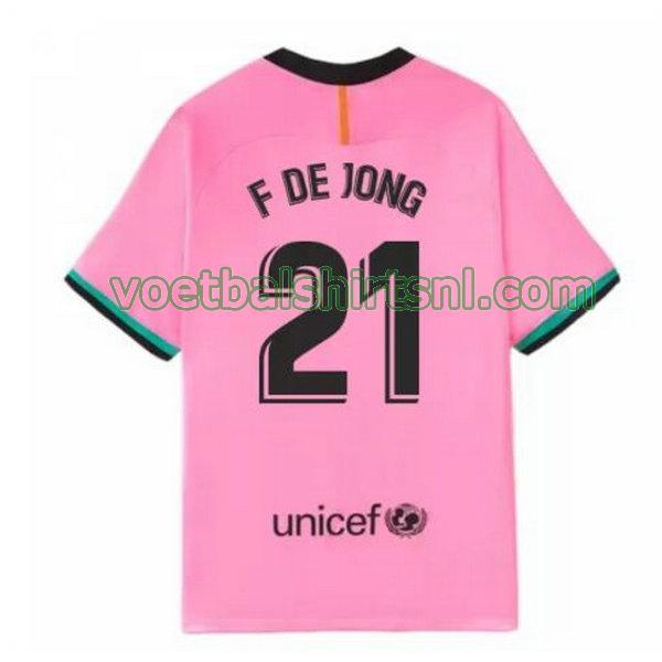 voetbalshirt barcelona mannen 2020-2021 3e f de jong 21 roze