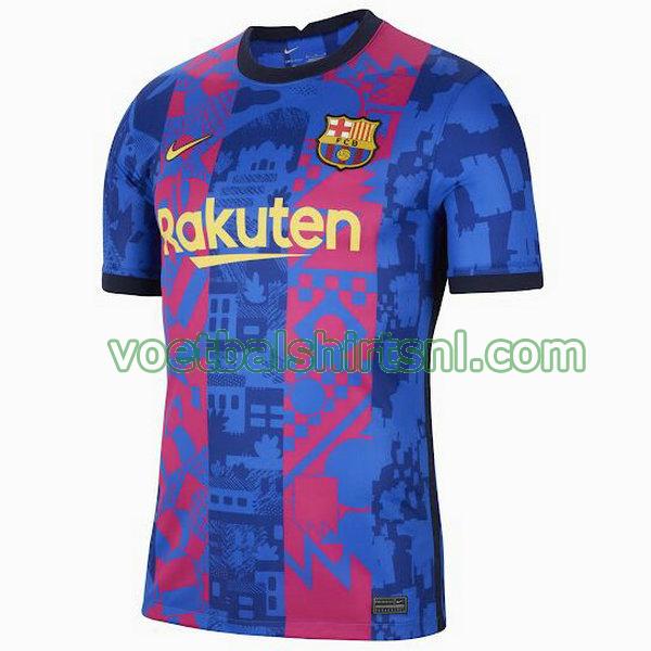 voetbalshirt barcelona mannen 2021 2022 3e blauw