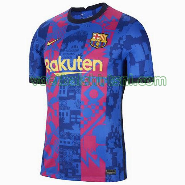 voetbalshirt barcelona mannen 2021 2022 3e thailand blauw