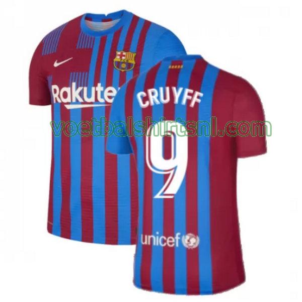 voetbalshirt barcelona mannen 2021 2022 thuis cruyff 9 rood wit