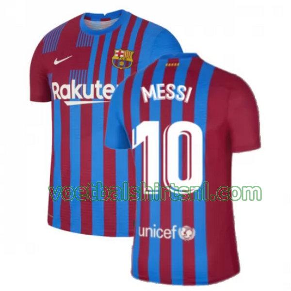 voetbalshirt barcelona mannen 2021 2022 thuis messi 10 rood wit