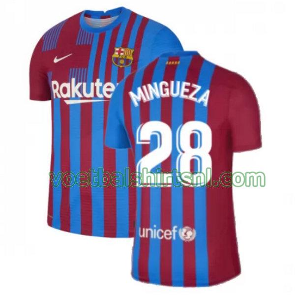 voetbalshirt barcelona mannen 2021 2022 thuis mingueza 28 rood wit
