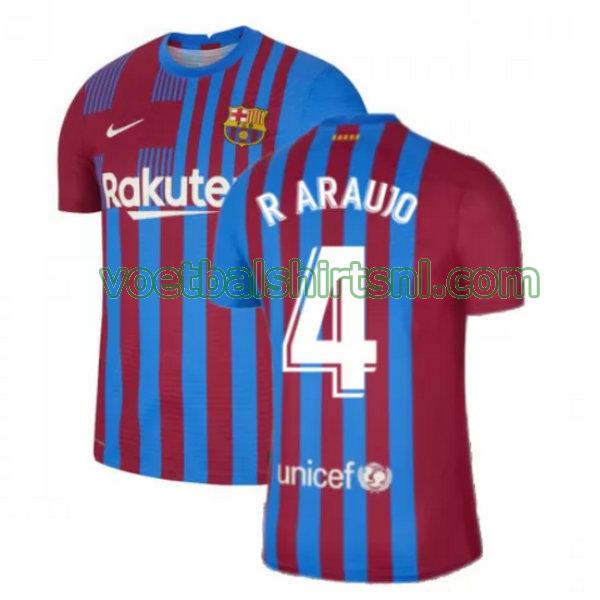 voetbalshirt barcelona mannen 2021 2022 thuis r araujo 4 rood wit