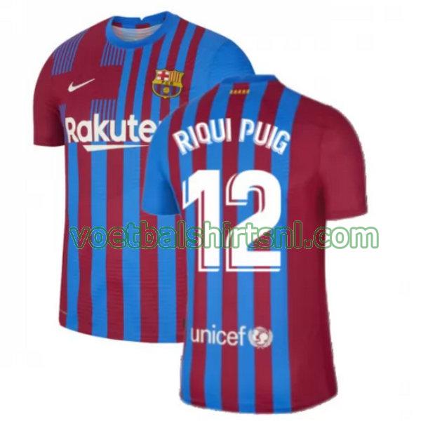 voetbalshirt barcelona mannen 2021 2022 thuis riqui puig 12 rood wit