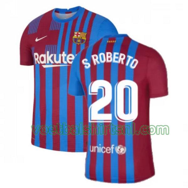 voetbalshirt barcelona mannen 2021 2022 thuis s roberto 20 rood wit