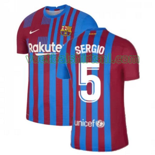 voetbalshirt barcelona mannen 2021 2022 thuis sergio 5 rood wit