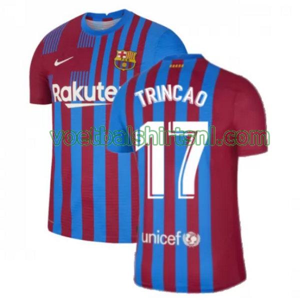 voetbalshirt barcelona mannen 2021 2022 thuis trincao 17 rood wit