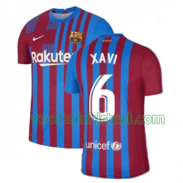 voetbalshirt barcelona mannen 2021 2022 thuis xavi 6 rood wit