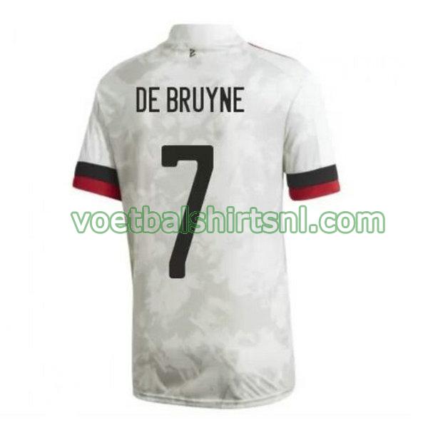voetbalshirt belgië mannen 2020-2021 uit de bruyne 7 wit