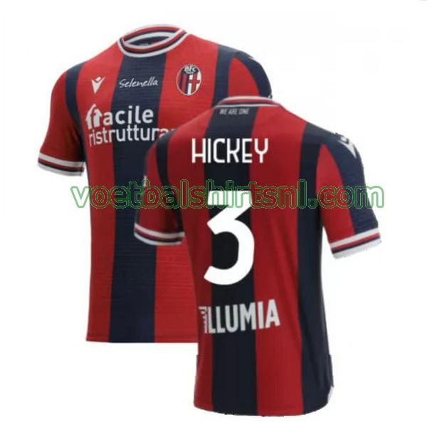 voetbalshirt bologna mannen 2021 2022 thuis hickey 3 rood blauw