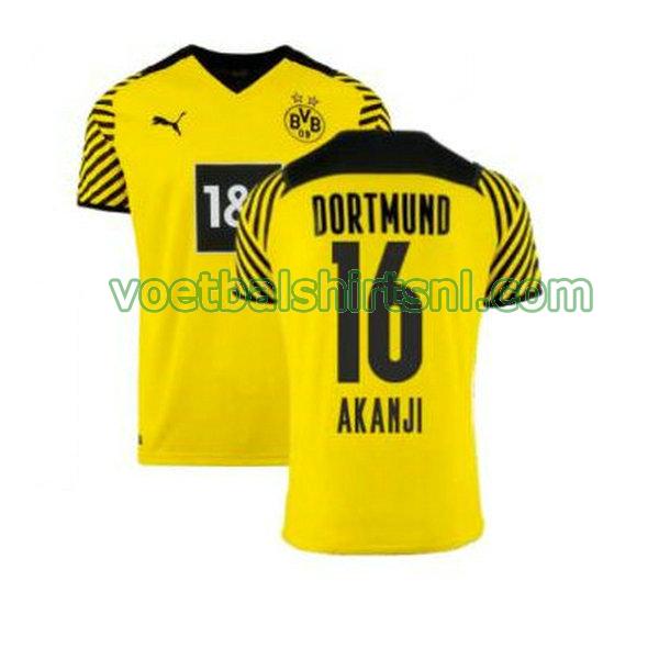 voetbalshirt borussia dortmund mannen 2021 2022 thuis akanji 16 geel
