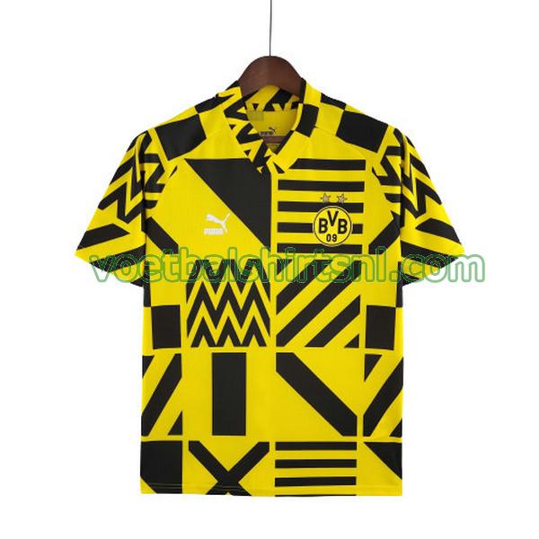 voetbalshirt borussia dortmund mannen 2022 2023 pre match geel zwart