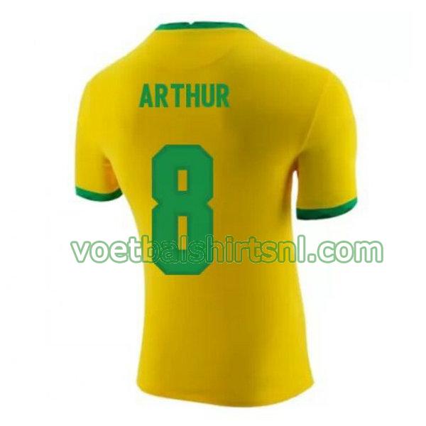 voetbalshirt brazilië mannen 2020-2021 thuis arthur 8 geel