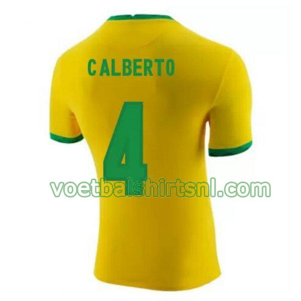 voetbalshirt brazilië mannen 2020-2021 thuis c.alberto 4 geel