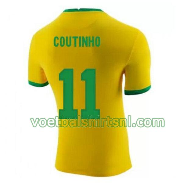 voetbalshirt brazilië mannen 2020-2021 thuis coutinho 11 geel