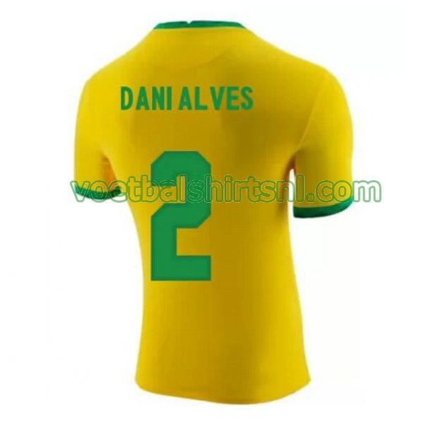 voetbalshirt brazilië mannen 2020-2021 thuis dani alves 2 geel