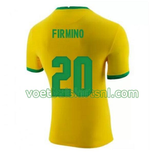 voetbalshirt brazilië mannen 2020-2021 thuis firmino 20 geel