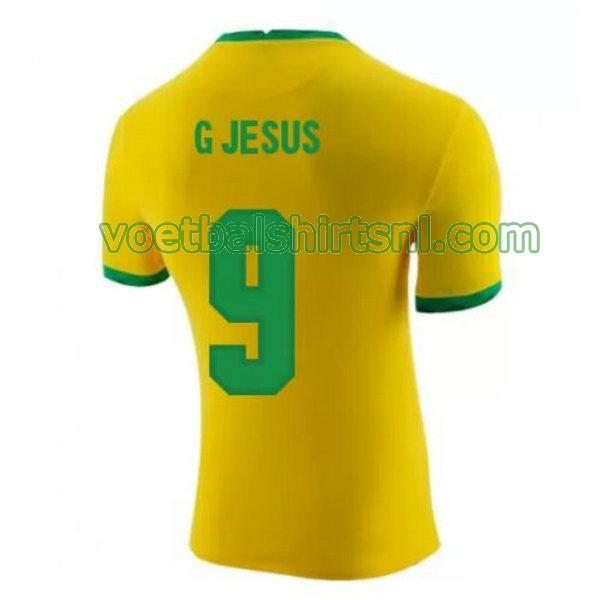 voetbalshirt brazilië mannen 2020-2021 thuis g jesus 9 geel