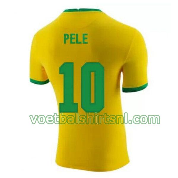 voetbalshirt brazilië mannen 2020-2021 thuis pele 10 geel