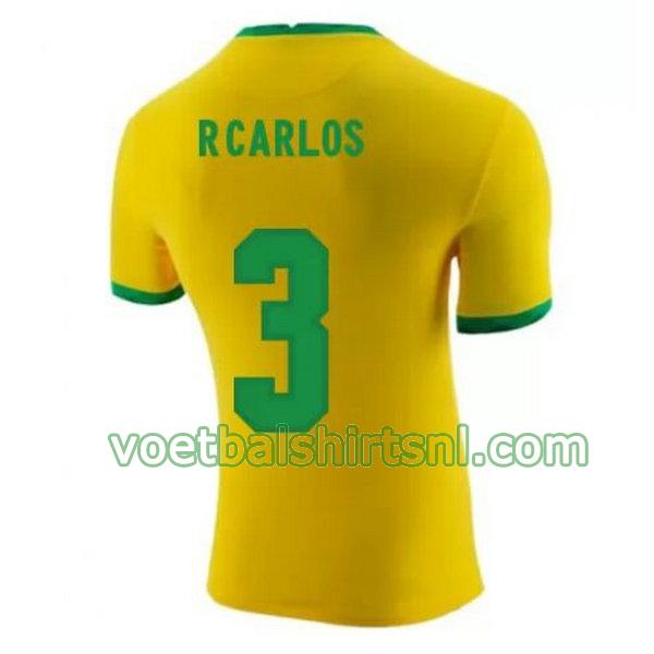 voetbalshirt brazilië mannen 2020-2021 thuis r.carlos 3 geel