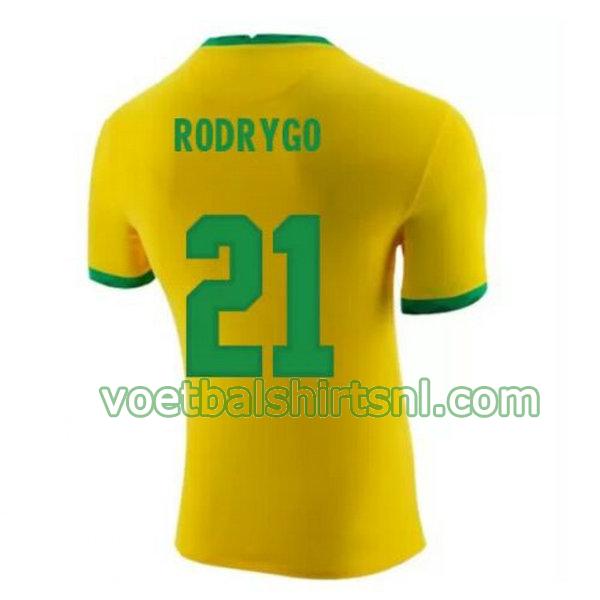 voetbalshirt brazilië mannen 2020-2021 thuis rodrygo 21 geel