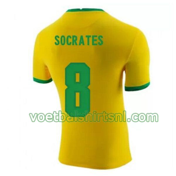 voetbalshirt brazilië mannen 2020-2021 thuis socrates 8 geel