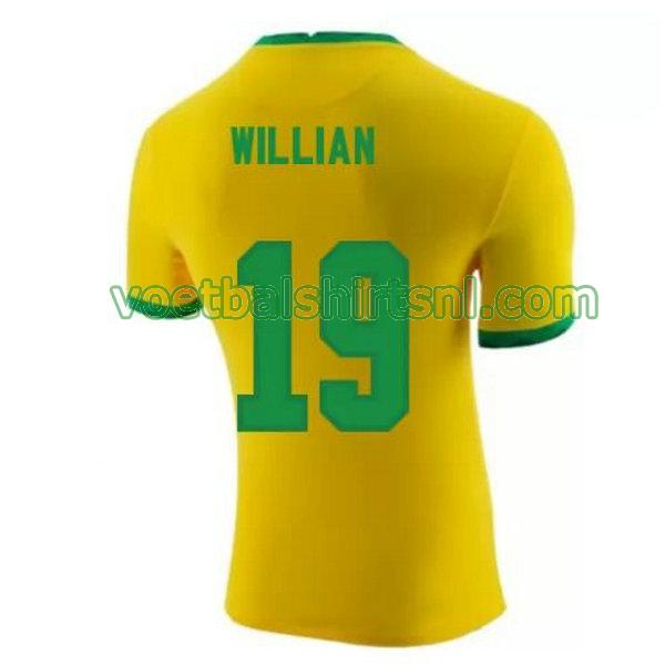 voetbalshirt brazilië mannen 2020-2021 thuis willian 19 geel