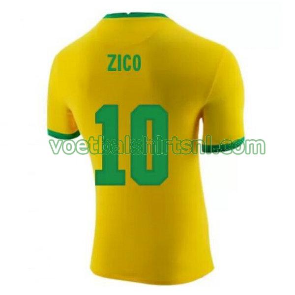 voetbalshirt brazilië mannen 2020-2021 thuis zico 10 geel