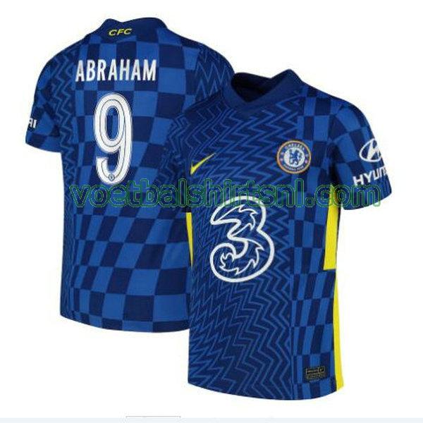 voetbalshirt chelsea mannen 2021 2022 thuis abraham 9 blauw