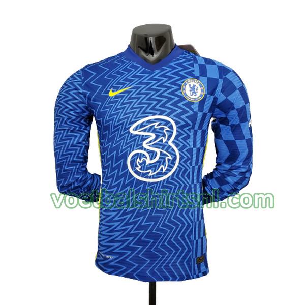 voetbalshirt chelsea mannen 2021 2022 thuis lange mouwen blauw player