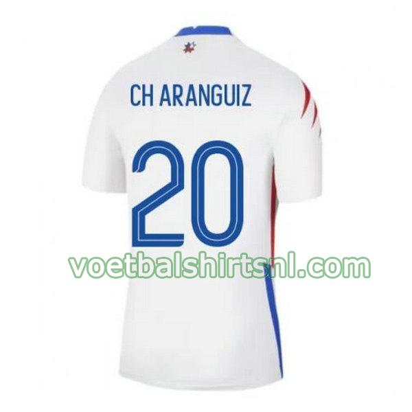 voetbalshirt chili mannen 2020-2021 uit ch aranguiz 20 wit