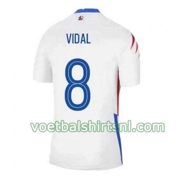 voetbalshirt chili mannen 2020-2021 uit vidal 8 wit
