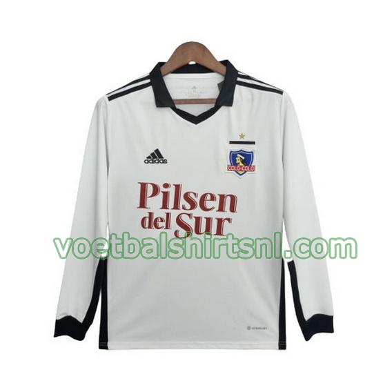 voetbalshirt colo-colo mannen 2022 2023 thuis wit lange mouwen
