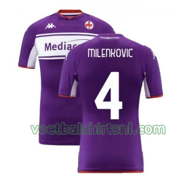 voetbalshirt fiorentina mannen 2021 2022 thuis milenkovic 4 purper