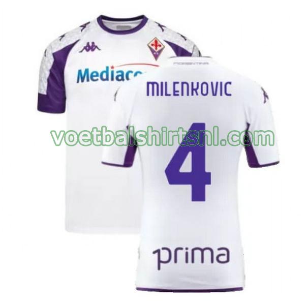 voetbalshirt fiorentina mannen 2021 2022 uit milenkovic 4 wit