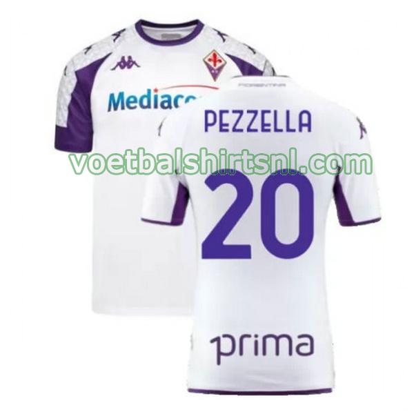 voetbalshirt fiorentina mannen 2021 2022 uit pezzella 20 wit