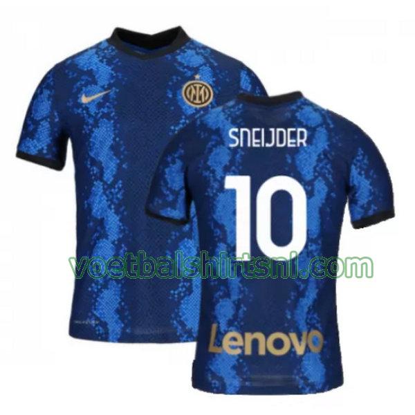 voetbalshirt inter milan mannen 2021 2022 thuis sneijder 10 blauw