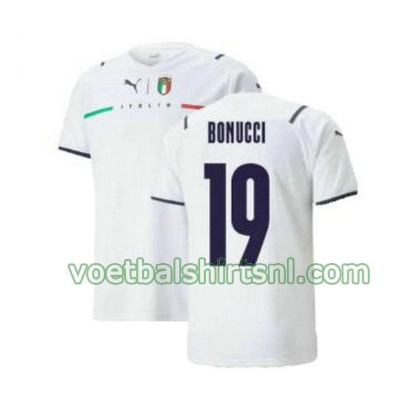 voetbalshirt italië mannen 2021 2022 uit bonucci 19 wit