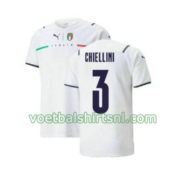 voetbalshirt italië mannen 2021 2022 uit chiellini 3 wit