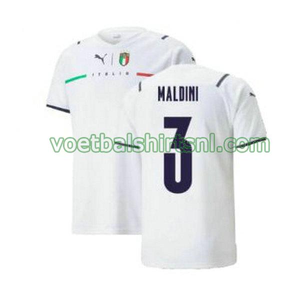 voetbalshirt italië mannen 2021 2022 uit maldini 3 wit